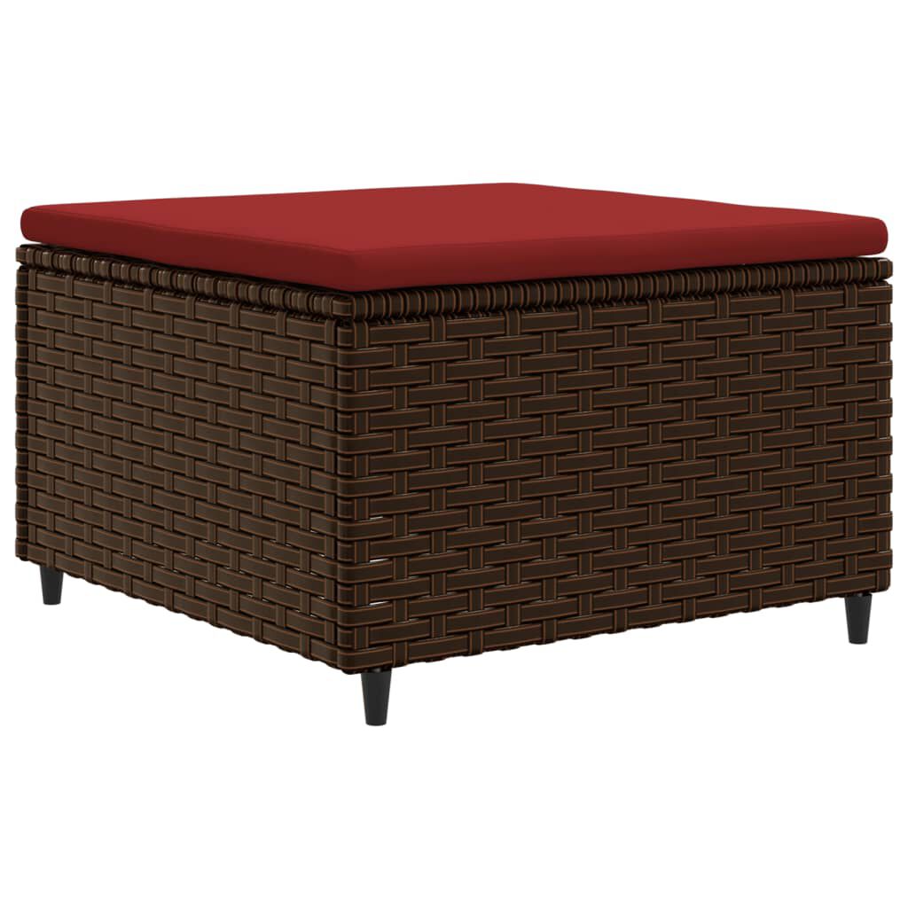vidaXL 8 Piece Garden Lounge Set with Cushions Brown Poly Rattan