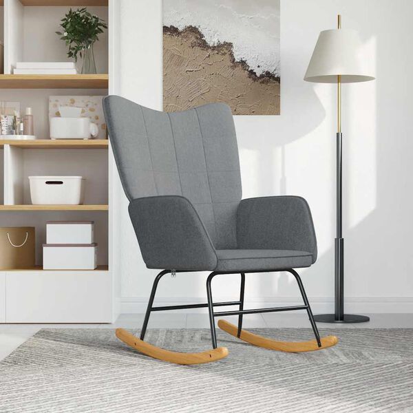 vidaXL Rocking Chair Light Grey Fabric