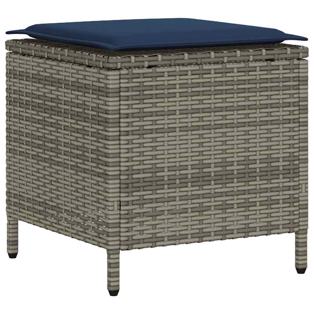 vidaXL 4 Piece Garden Sofa Set with Cushions Grey Poly Rattan