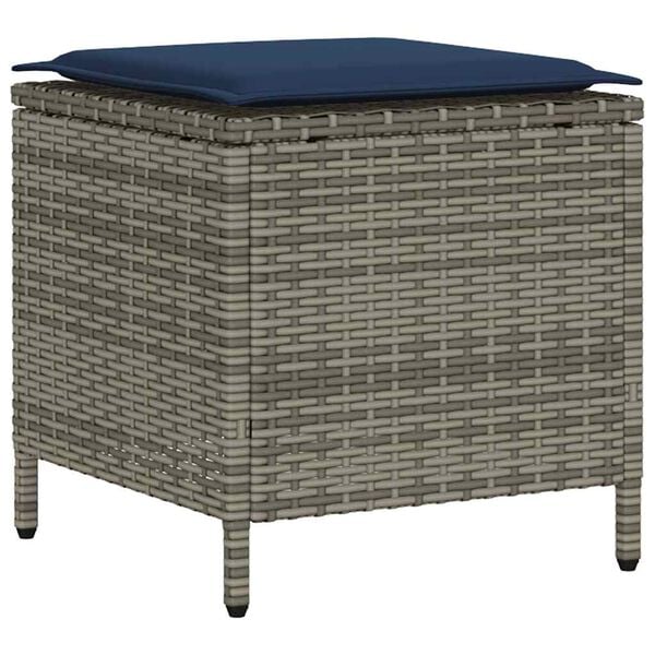 vidaXL 4 Piece Garden Sofa Set with Cushions Grey Poly Rattan