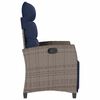 vidaXL Reclining Garden Chair with Side Table Grey Poly Rattan