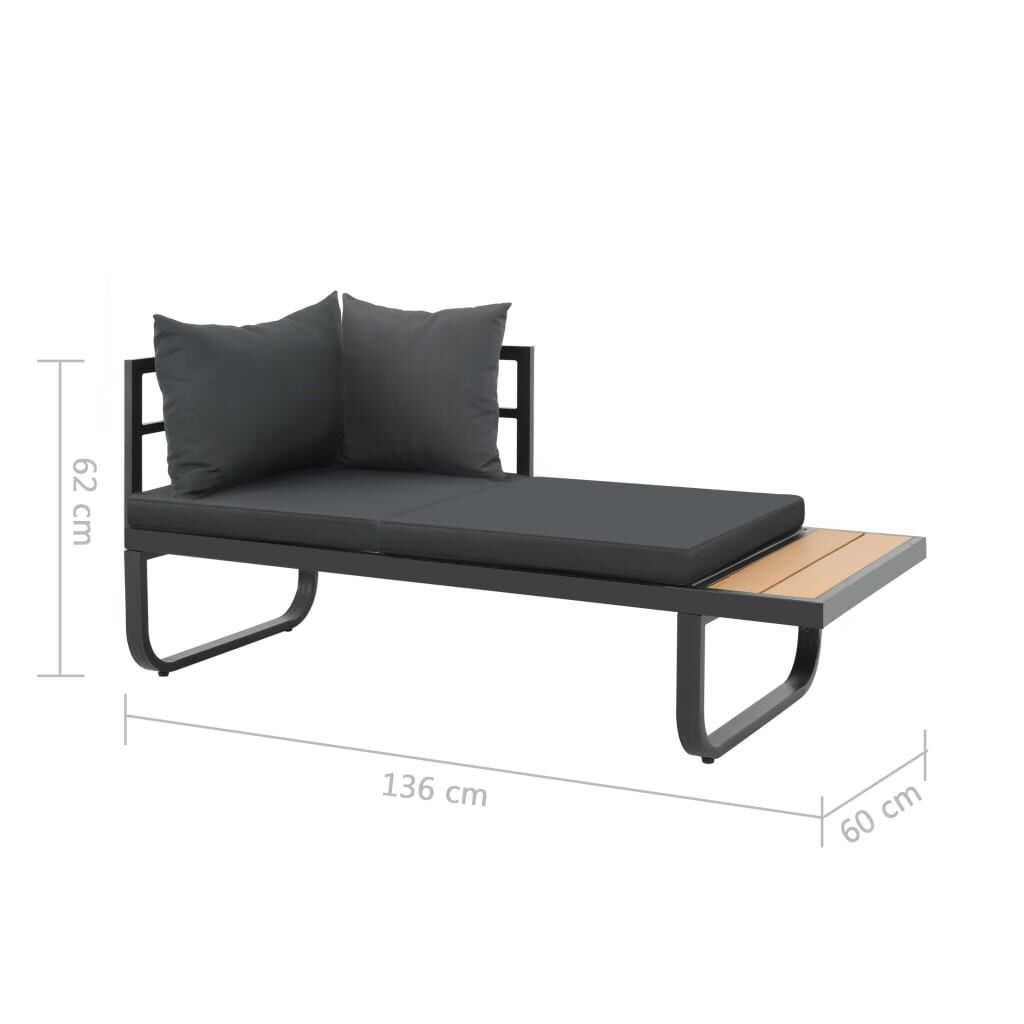 vidaXL 2 Piece Garden Corner Sofa Set with Cushions Aluminium WPC