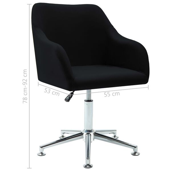 vidaXL Swivel Dining Chair Black Fabric