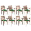 vidaXL Stackable Garden Chairs with Cushions 8 pcs Solid Teak Wood