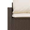 vidaXL 4 Piece Garden Sofa Set with Cushions Brown Poly Rattan