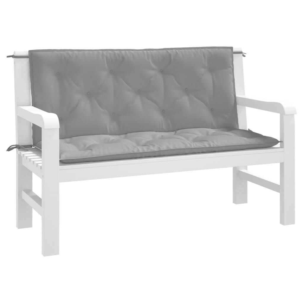 vidaXL Garden Bench Cushions 2pcs Grey 120x50x7cm Oxford Fabric