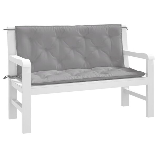vidaXL Garden Bench Cushions 2pcs Grey 120x50x7cm Oxford Fabric