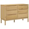 vidaXL Chest of Drawers FLORO Wax Brown Solid Wood Pine