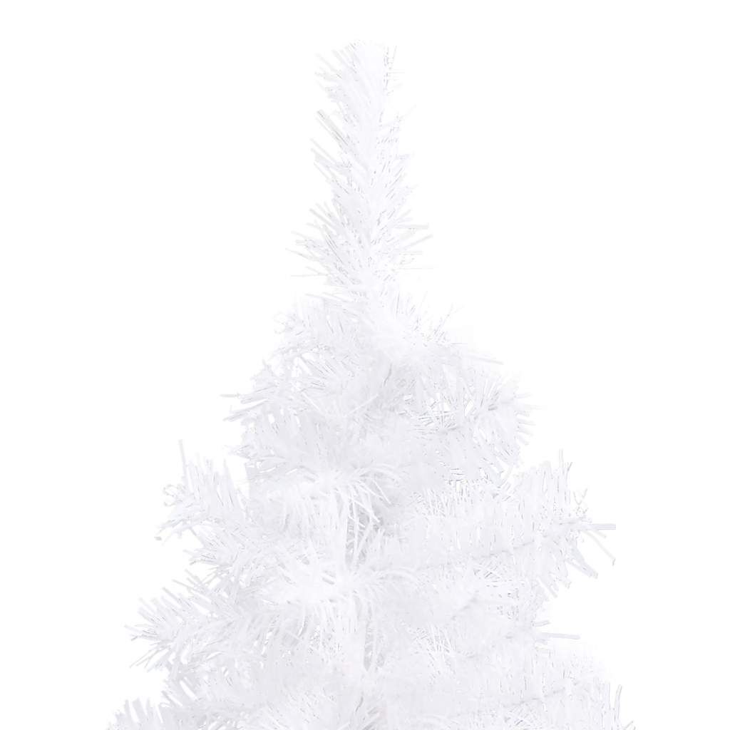 vidaXL Corner Artificial Christmas Tree LEDs&Ball Set White 210 cm PVC