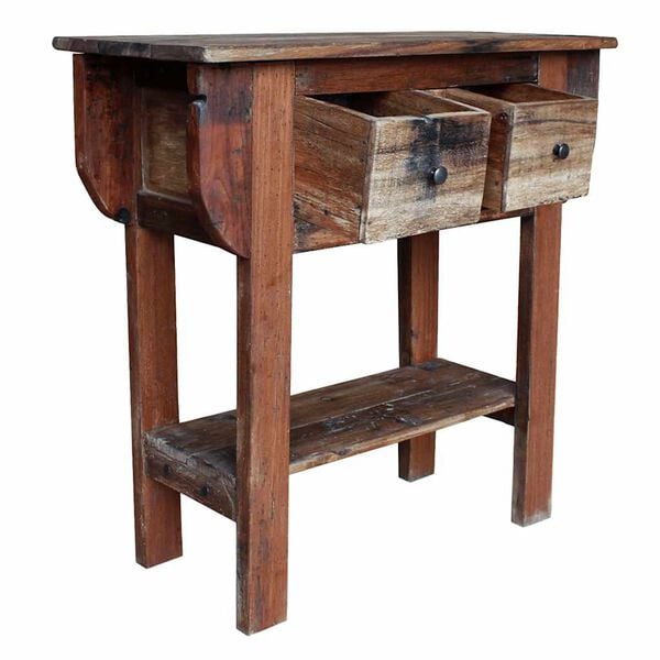vidaXL Console Table Mixed Recycled Wood 80x35x80 cm