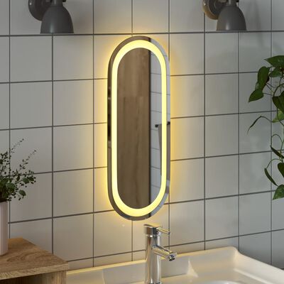 vidaXL LED Bathroom Mirror 40x15 cm Oval