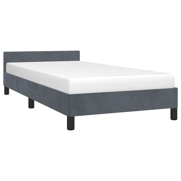 vidaXL Bed Frame without Mattress Dark Grey 100x190 cm Velvet