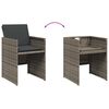 vidaXL 7 Piece Garden Dining Set with Cushions Grey Poly Rattan