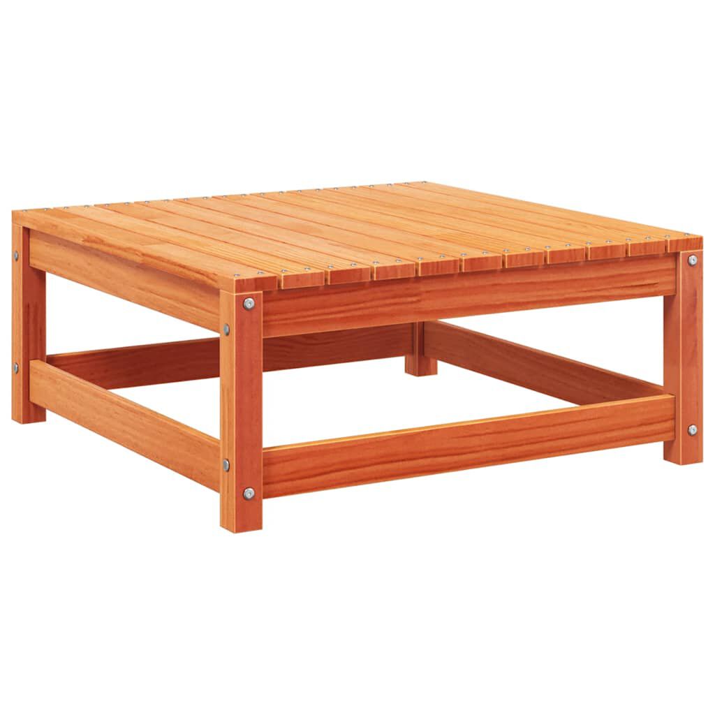 vidaXL Garden Footstool with Cushion Wax Brown Solid Wood Pine