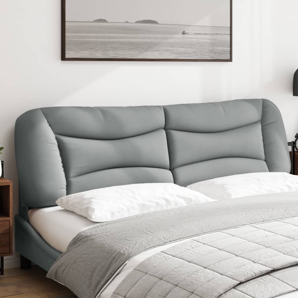 vidaXL Headboard Cushion Light Grey 183 cm King Fabric