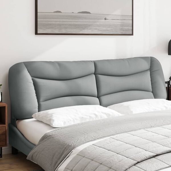 vidaXL Headboard Cushion "Hvar" Light Grey 183 cm King Fabric