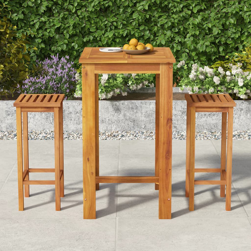 vidaXL 3 Piece Garden Bar Set Solid Wood Acacia