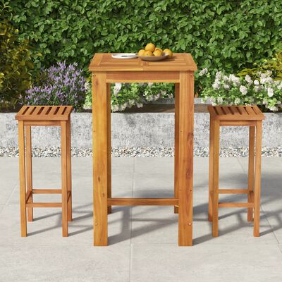 vidaXL 3 Piece Garden Bar Set Solid Wood Acacia