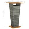 vidaXL 3 Piece Garden Bar Set with Cushions Poly Rattan Grey