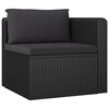 vidaXL 7 Piece Garden Lounge Set with Cushions Poly Rattan Black