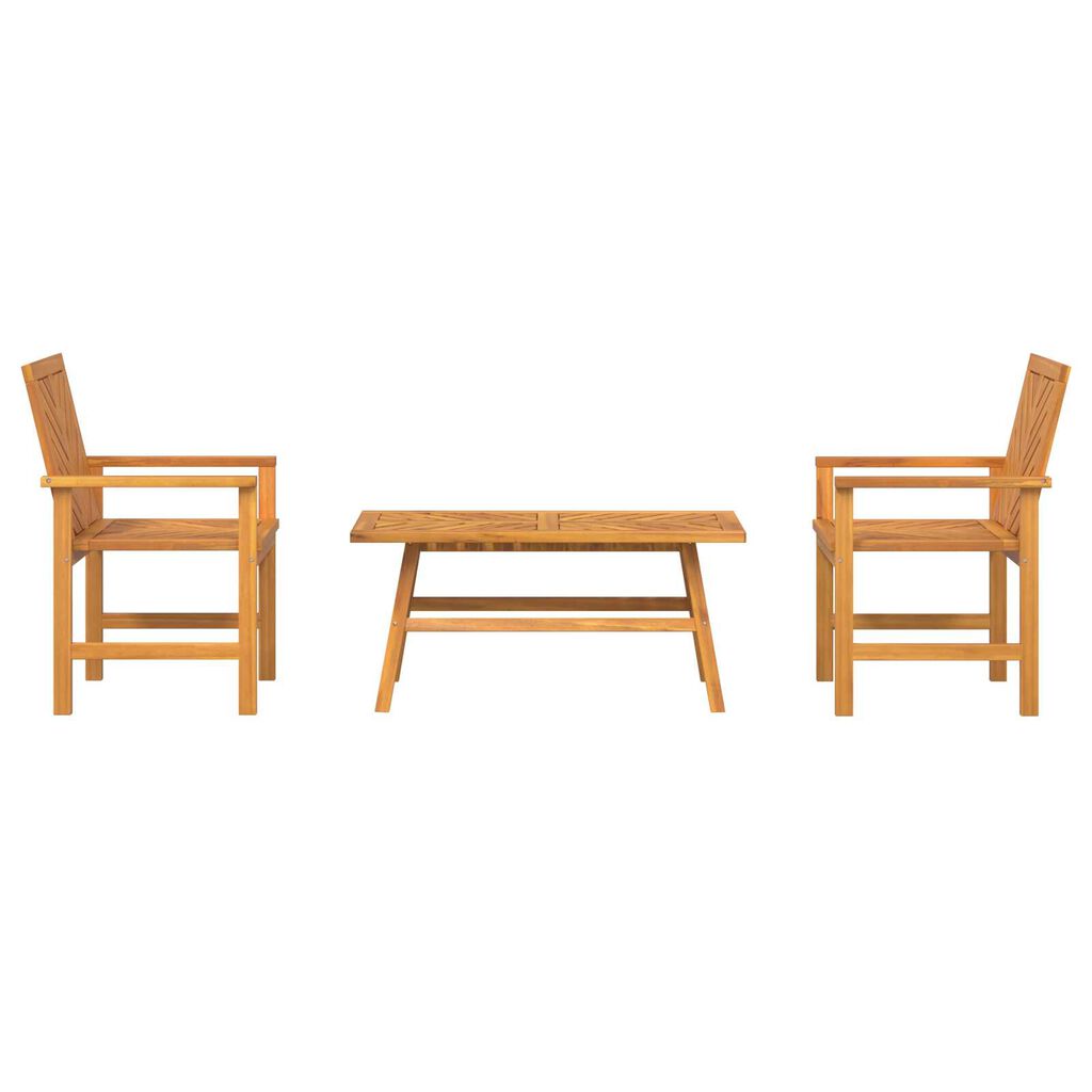 vidaXL 3 Piece Garden Lounge Set Solid Wood Acacia