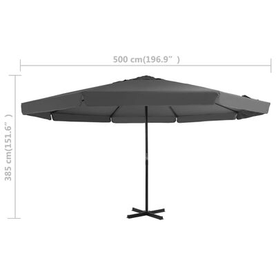 vidaXL Outdoor Umbrella with Portable Base Anthracite