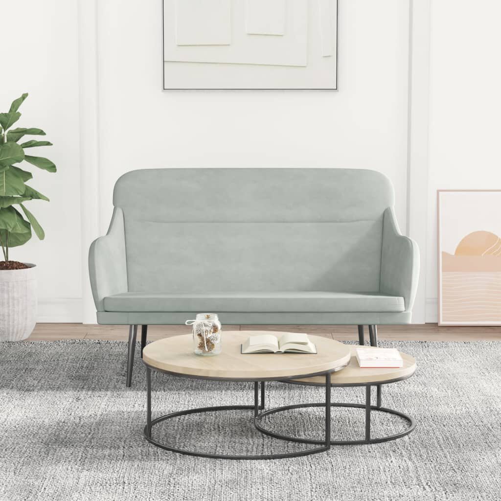 vidaXL Bench Light Grey 110x76x80 cm Velvet