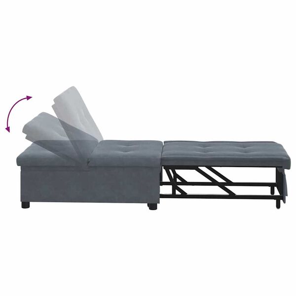 vidaXL Sofa Bed Dark grey 67 x 194 x 38 cm Velvet