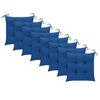 vidaXL Garden Chairs with Blue Cushions 8 pcs Solid Teak Wood