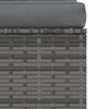 vidaXL Garden Middle Sofa with Cushions Grey Poly Rattan