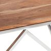 vidaXL Coffee Table Silver Stainless Steel and Solid Acacia Wood