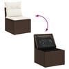 vidaXL 4 Piece Garden Sofa Set with Cushions Brown Poly Rattan