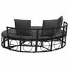 vidaXL Outdoor Lounge Bed without Canopy Black Poly Rattan