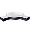 vidaXL 6 Piece Garden Lounge Set with Cushions Poly Rattan Black