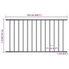vidaXL Fence Panel Powder-coated Steel 1.63x0.75 m Black