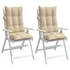 vidaXL Highback Chair Cushions 2 pcs Beige Oxford Fabric