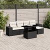 vidaXL 6 Piece Garden Sofa Set with Cushions Black Poly Rattan