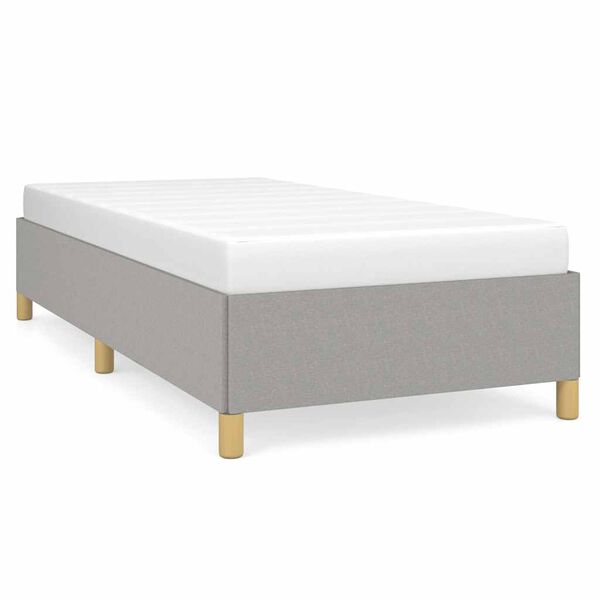vidaXL Bed Frame without Mattress Light Grey 100x203 cm Fabric