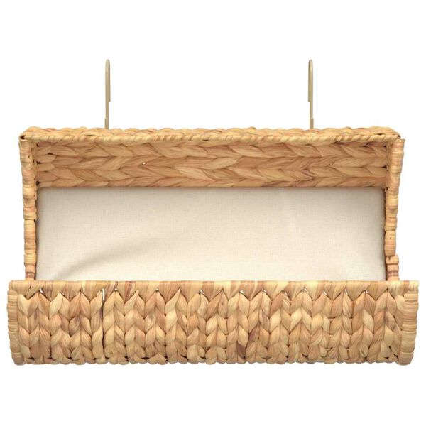 vidaXL Cat Bed with Cushion Water Hyacinth 37x20x20 cm