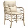 vidaXL Garden Chairs with Cushions 2 pcs Beige Poly Rattan