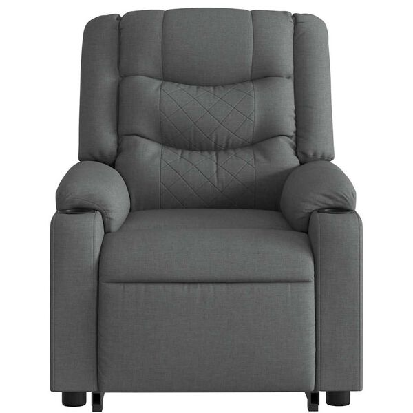 vidaXL Electric Stand up Massage Recliner Chair Dark Grey Fabric