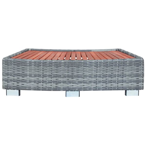 vidaXL Spa Step Grey Poly Rattan 92x45x25 cm