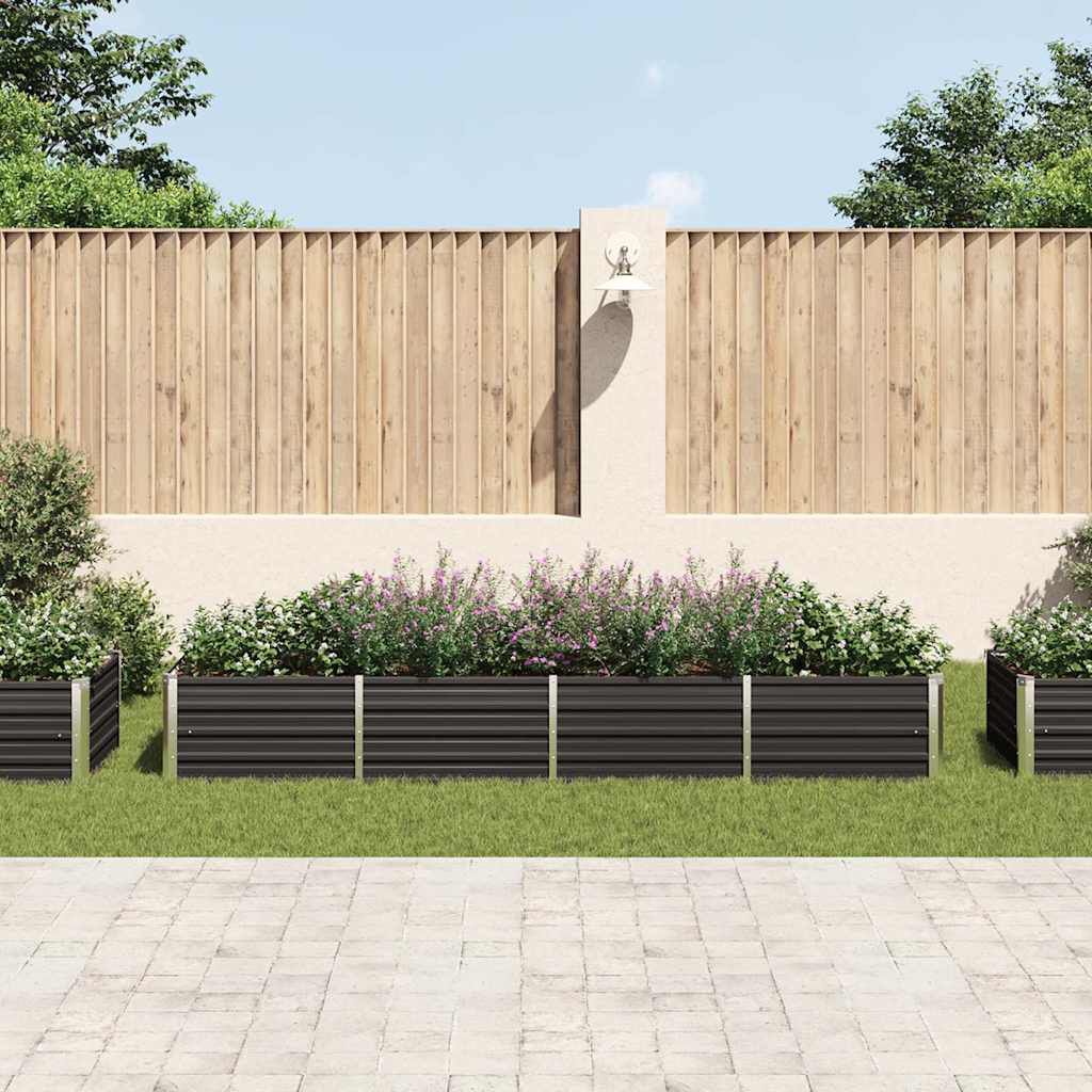 vidaXL Garden Raised Bed Anthracite 320x80x45 cm Galvanised Steel