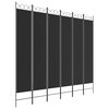 vidaXL 6-Panel Room Divider Black 240x220 cm Fabric
