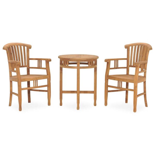 vidaXL 3 Piece Garden Dining Set Solid Teak Wood