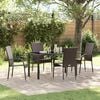 vidaXL Garden Dining Set 5 pcs Brown Powder-Coated Steel