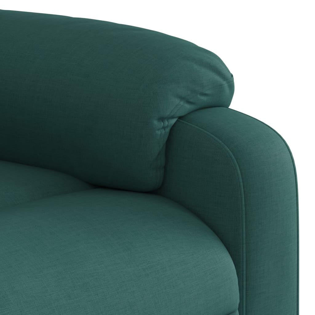 vidaXL Electric Massage Recliner Chair Dark Green Fabric