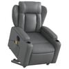 vidaXL Electric Stand up Massage Recliner Chair Grey Faux Leather