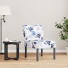 vidaXL Slipper Chair Blue Flower Fabric