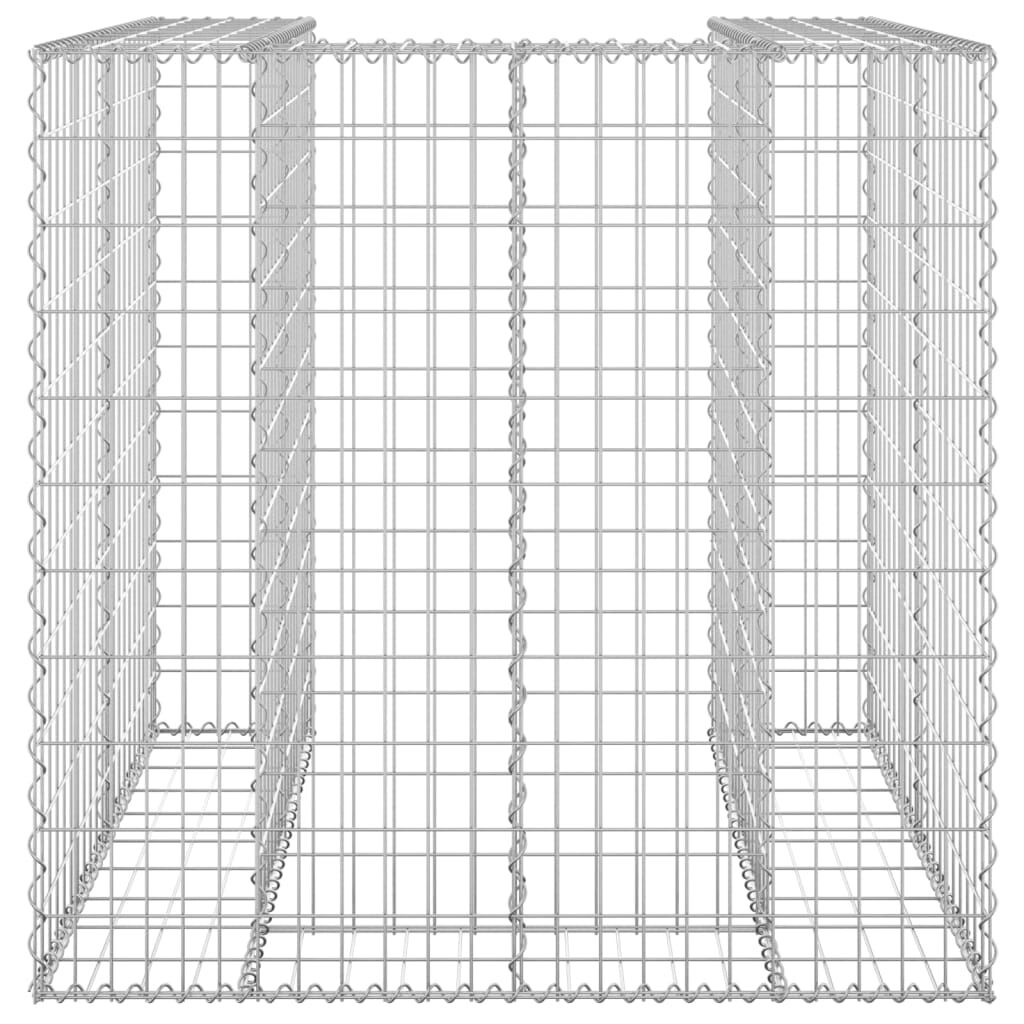 vidaXL Gabion Wall for Garbage Bin Galvanised Steel 110x100x110 cm